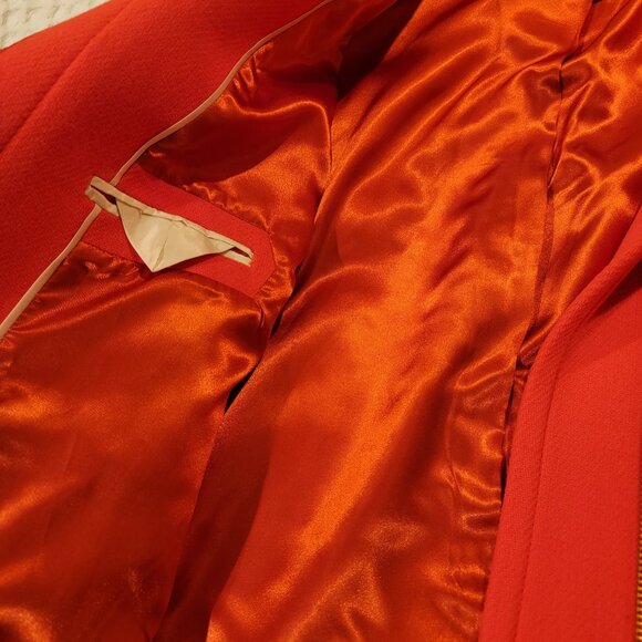 J. Crew Neon Orange Stadium Cloth Nello Gori Cocoon Wool Coat Jacket sz 16 - Picture 5 of 6